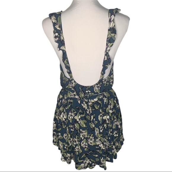 Free People Dear You Printed Mini Dress Blue Combo - Picture 4 of 7